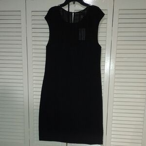 H&M Black Cap Sleeve Midi Dress